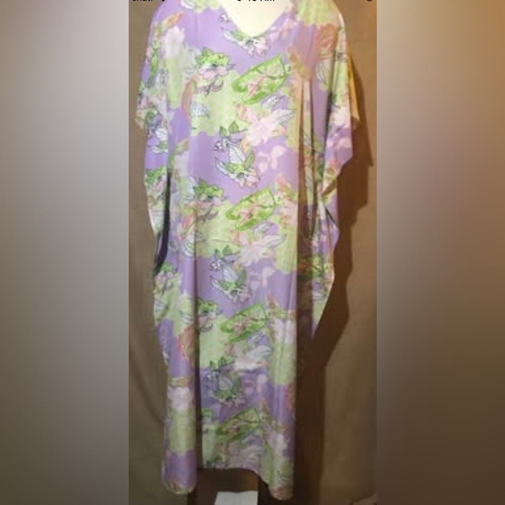 Lavender Floral Print Maxi Dress